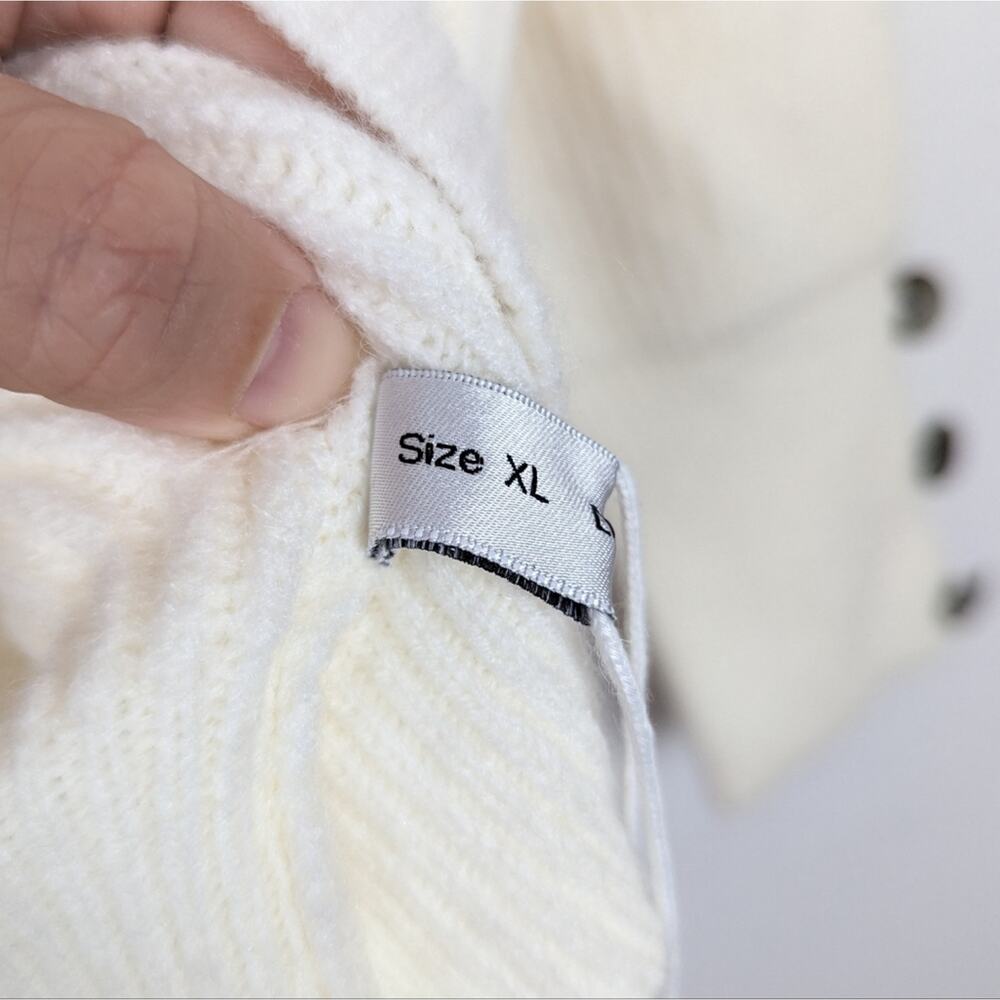 Tendency Turtleneck Sweater XL Cream Ribbed Knit Cozy Minimalist NWT - Picture 7 of 8